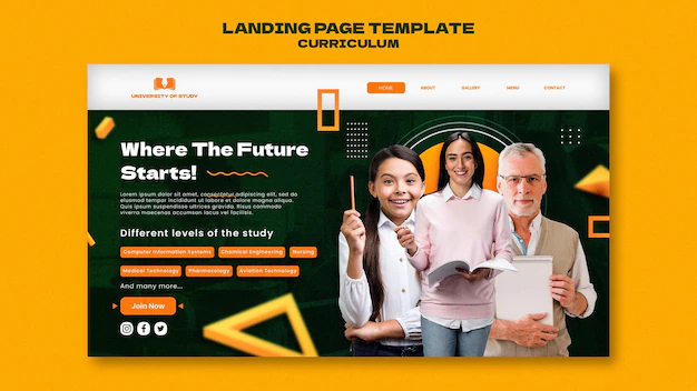 School Curriculum Subjects Landing Page Template 23 2149371407