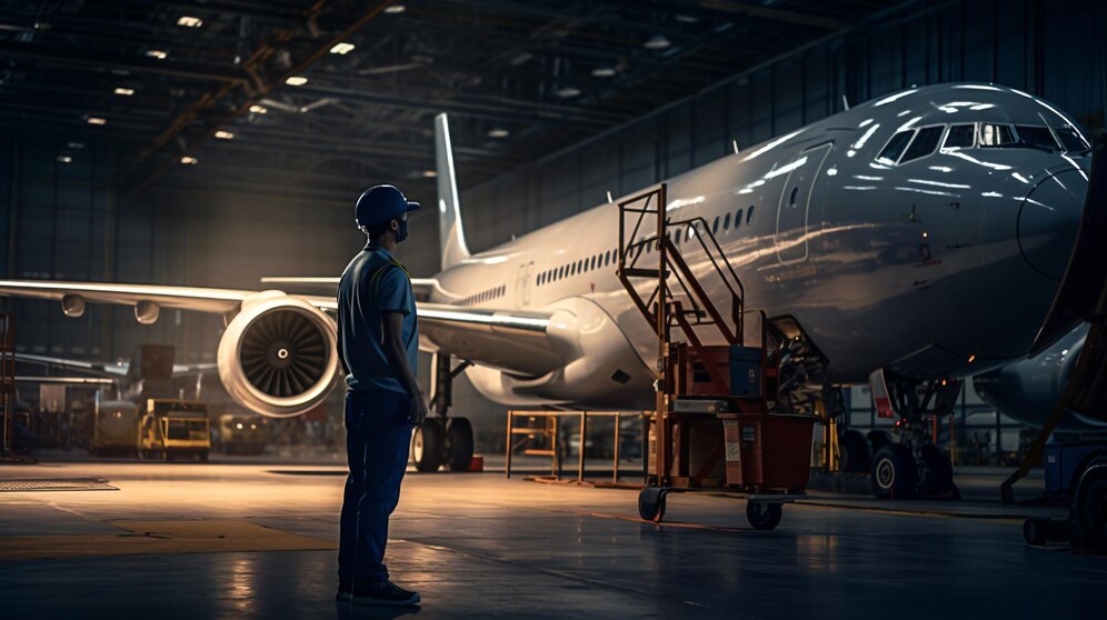 Asian Engineer Technician With Airplane Hangar 9493 30956 1