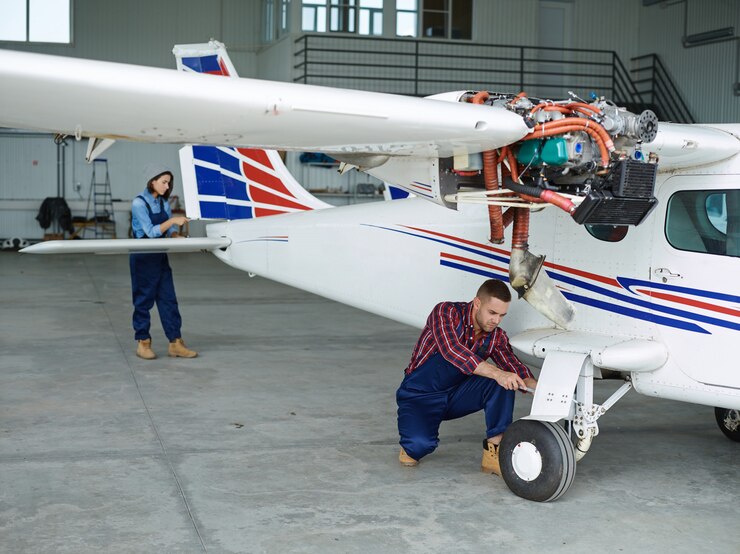 Engineers Working With Airplane 1098 12550