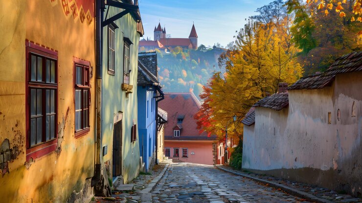 Street With House Left Castle Top 1031240 44294